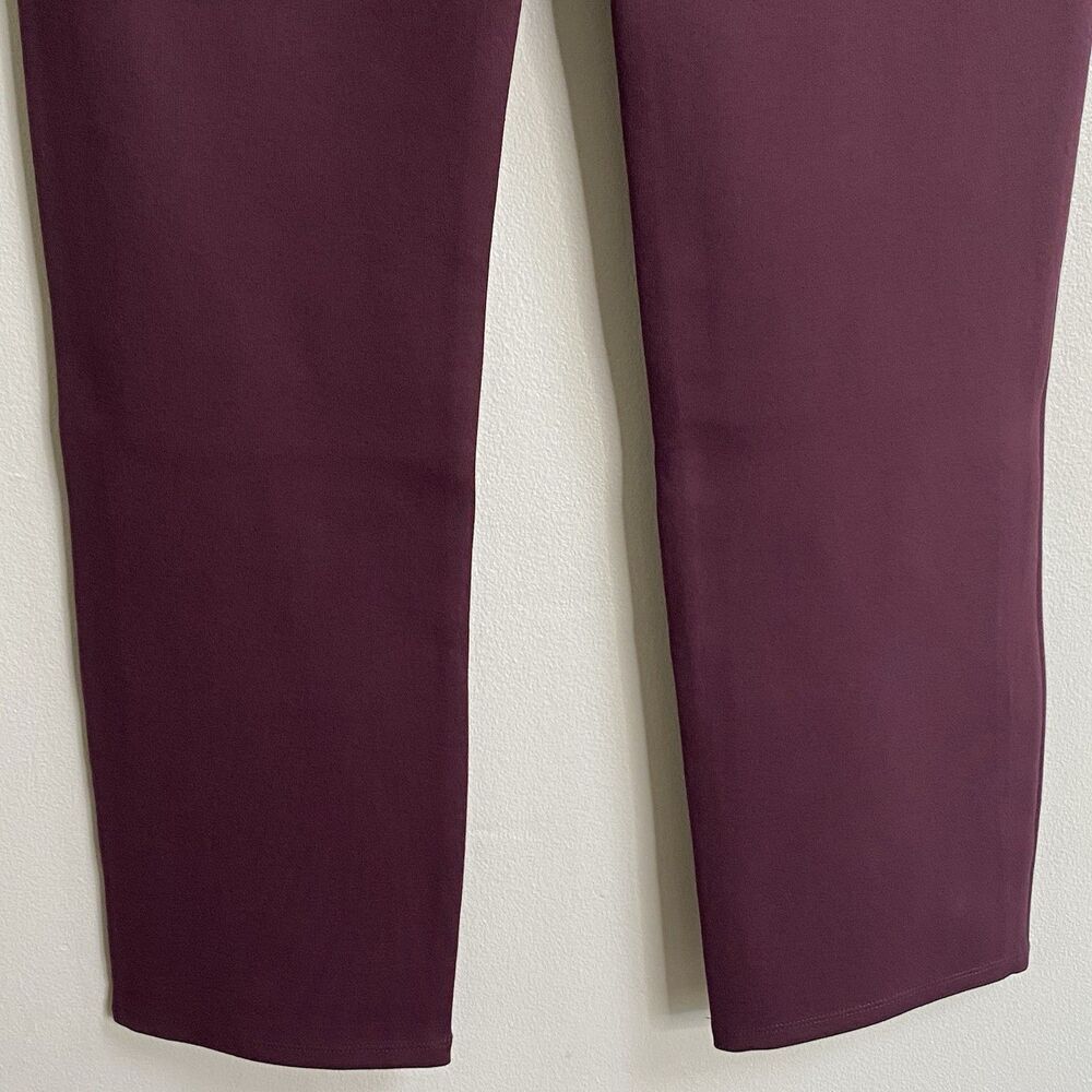 Quince Burgundy Ultra-Stretch Ponte Straight Leg Pants Size Small - Picture 14 of 15